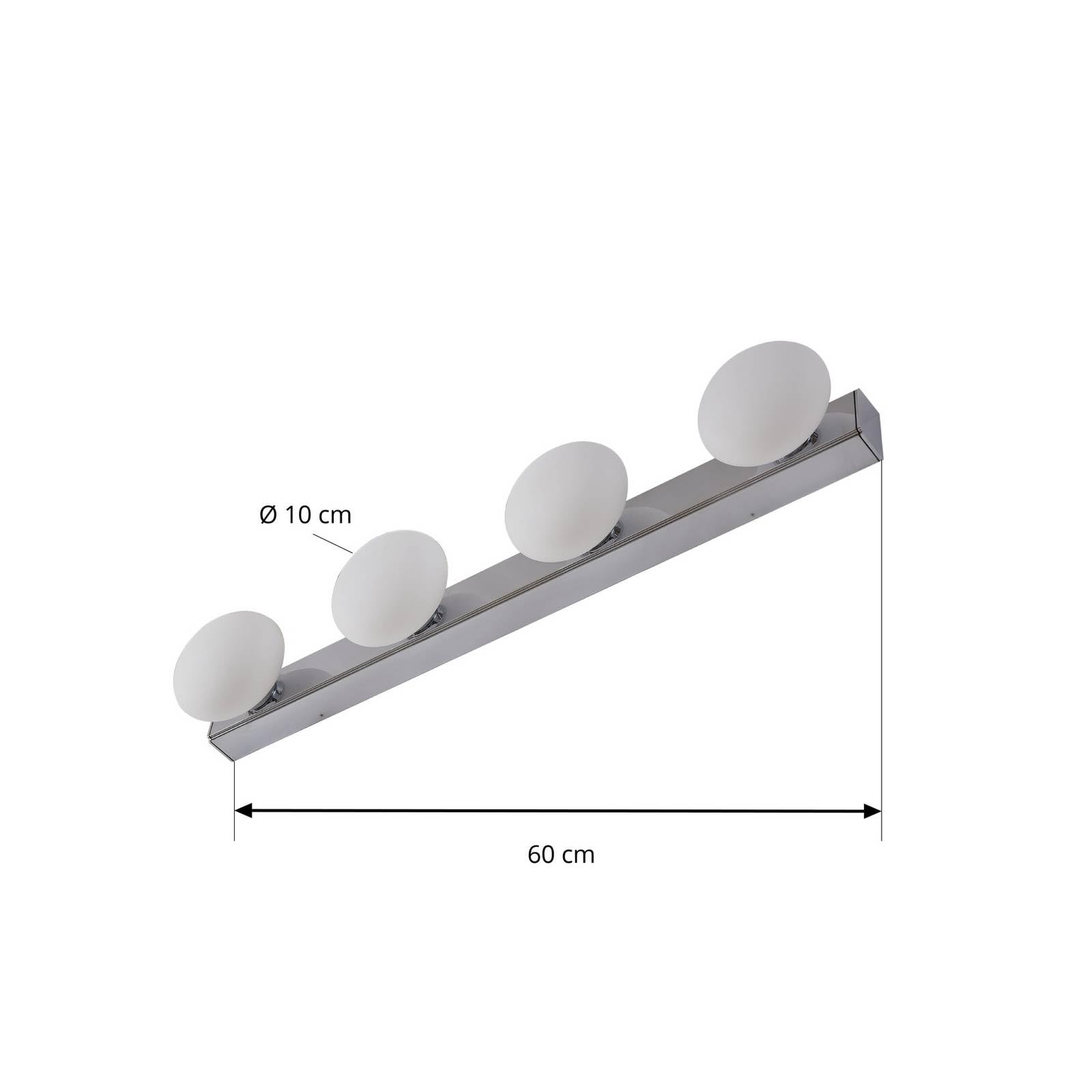 Lucande LED Wandleuchte, Wandlampe Bad Myrra (spritzwassergeschützt (Modern) in Chrom aus Aluminium (4 flammig) - Wandleuchten Spiegelleuchte Badezimmer Wandbeleuchtung Badezimmerleuchte