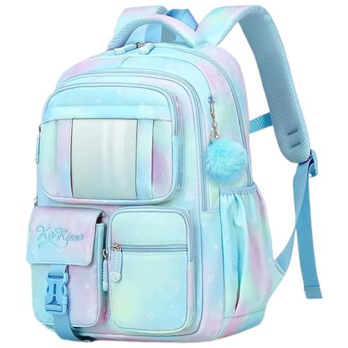 Image of MATMO Backpacks for Girls, School Backpack Kids Student Bookbag Travel Daypack (Blue)
