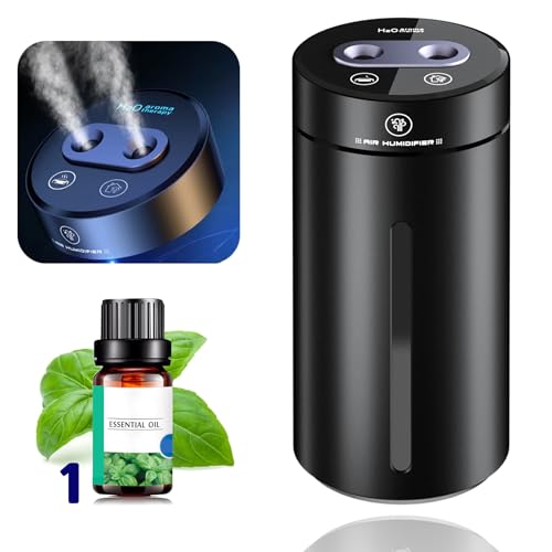 Image of Car Diffuser Humidifier Aromatherapy Essential Oil Air Freshener, Ultrasonic Atomizer, Adjustable Concentration, Auto On /Off, Built-in Battery