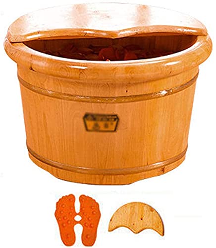 Spa de pies de madera natural con masaje y tapa