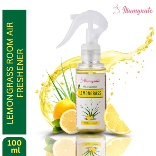 Image of Room freshener Spray Lemon grass Room Spray Kitchen Bathroom Car Living Area Office Cabin, workspace, Bedroom Freshener 100ml (Lemon Grass-Perfect for bathroom & kitchen freshness)