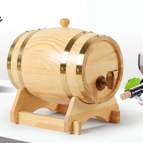 ウイスキー樽 熟成樽 ヨーロピアンオーク樽 木製 大容量 酒保存容器 酒棚コーヒー収納棚シロップ収納棚木製樽白酒ワイン樽松樽家庭用装飾ビール樽貯蔵木樽白酒ワイン樽松樽家庭用装飾ビール樽貯蔵木樽(B,3L)