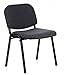 hjh OFFICE 704020 chaise de conférence, chaise visiteur à 4 pieds XT 600 SW anthracite/noir, siège invité classique sans accoudoirs, dossier moyen capitonné, siège empilable par 4, idéal pour la salle d'attente, salle de conférence