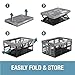 CleverMade Collapsible Utility Crates - Black 3 Pack 45L / 11 Gal holds 66 lbs - Stackable Containers Heavy Duty Capacity Crates Space-Saving Baskets