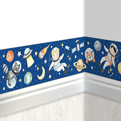 Papierdrachen Bordure enfant astronaute | Bordure chambre enfant | Papier peint enfant | Embellir les murs et les chambres à thème | Décoration murale pour...