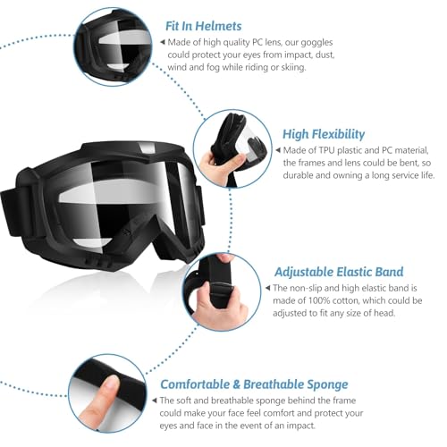Image of Dirt Bike Goggles 2 Pack - Motorcycle, ATV, Riding, Ski, Windproof Racing Glasses