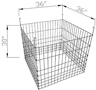Miniatura 3 de Cubo de compostaje de alambre de jardín 36x36x30 pulgadas, negro, cercado de cama de jardín