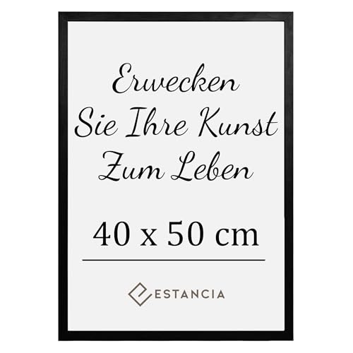 Estancia Schwarzer Bilderrahmen aus Kiefernholz 40x50 cm mit Bruchsicherem Acrylglas | Moderner Holzbilderrahmen 40 x 50 cm