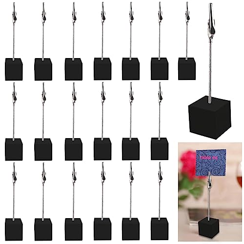 Porte Clip Mémo, 20 Supports à Clip en Bois Pour Carte de Table, Porte Photo Avec Clips, Porte...