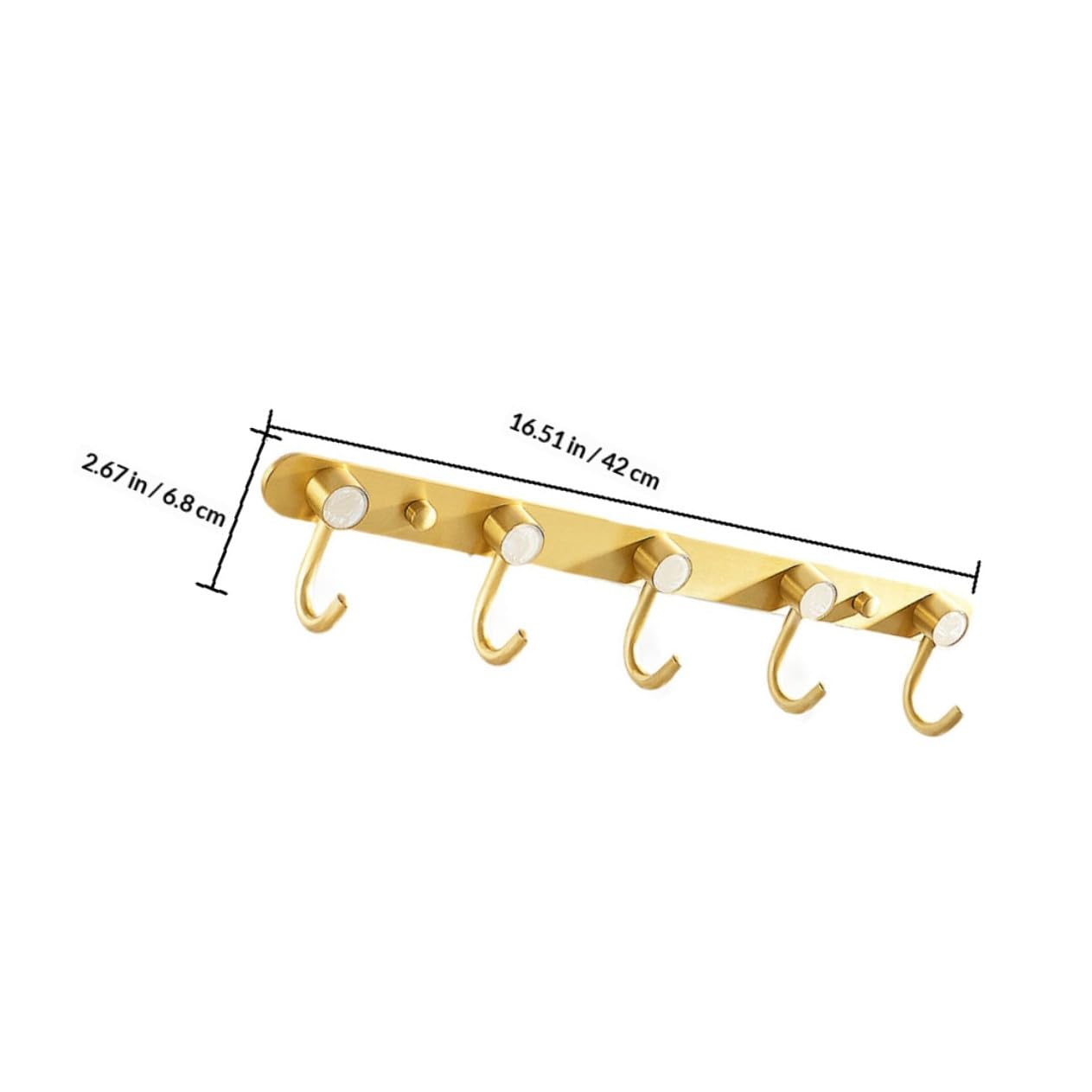 ibasenice 1pezzi Gancio Appendini da Parete in Alluminio Spazioso Ganci Bianco Oro Moderno e Stile Elegante per Bagno e Ingresso Organizzatore Pratico per Cappotti Cappelli e Accessori