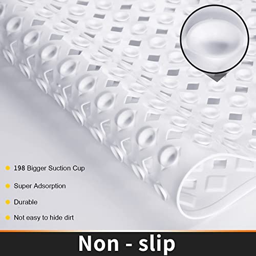 Yimobra Non Slip Bathtub Mat, Bath Mats for Tub Shower Mat with Drain Holes Suction Cups, Machine Washable, BPA, Latex, Phthalate Free - Image 2