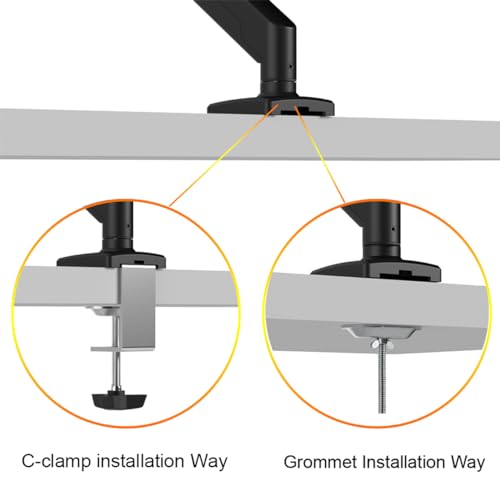 Image of Intellidesk Gas Spring Monitor Arm | 10-32 inch Screen Monitor Mount | Height Adjustability| 360 Degree Rotation|Easy Installation |VESA Complaint| 2 Way Wire Manager| 9KG Weight Capacity