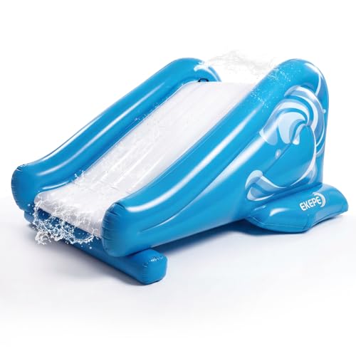 EKEPE Inflatable Water Slide for Pool, Heavy Duty Pool Slide with Water Sprayer for Kids Family Summer Play, Durable Blow Up Backyard Water Slide for Parties, In-ground or Above Ground Pools - Blue