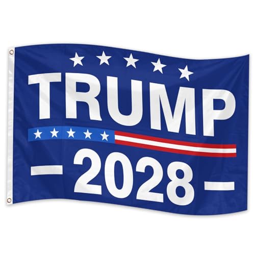 Trump 2028 Flag 3x5 FT Heavy-Duty MAGA Banner with 2 Brass Grommets Trump Poster Banner for Garden House Indoor Outdoor Yard Decor