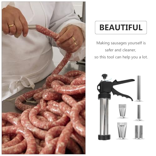 Poussoir à saucisson manuel en acier inoxydable avec kit de fabrication maison compact