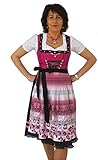 Dirndl 60 cm mittlere Länge Spieth & Wensky Topaktuelles Dirndl Midi Runkel in Seidenoptik schwarz pink Gr.34