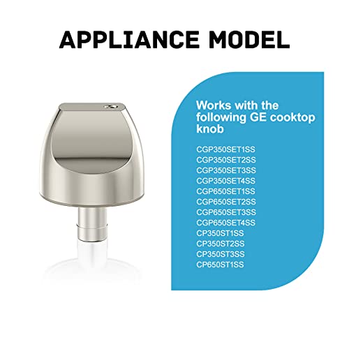 Btntven Wb03X32194 Wb03T10329 Cooktop Burner Control Knobs Compatible W/Ge Cafe Series Gas Range Cgp350Set1Ss Cgp350Set3Ss Cgp650Set3Ss Replacement Wb03X25889 4920893 Ap6837585 Ps12709871 (5Pcs) #TOP3