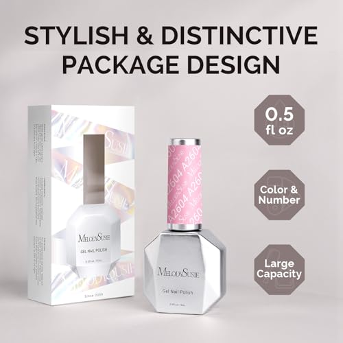 Image of MelodySusie 0.5fl oz Sakura Pink Gel Nail Polish, Nails Soak Off UV LED Bright Pink Gel Polish Gift for Women Nail Art Manicure Salon DIY Nail Design Decoration at Home-A2604