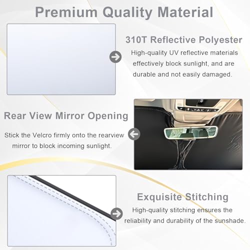 Image of Car Windshield Sun Shade for Honda CR-V 2017-2022, Premium 310T Reflective Polyester UV Blocker, Lightweight Foldable Sun Visor with Storage Pouch