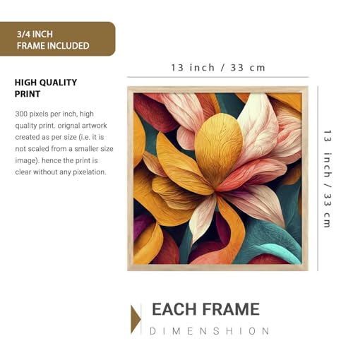 Image of kotart Aesthetic Modern Wall Decor Paintings with Frame for Home Decoration - Painting for Living Room Bedroom - Painting for Wall Decoration Set of 4 (Art 4, Big (13x17 or 13x13 inch))