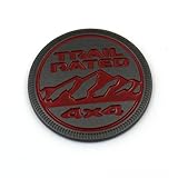 Xpipnns Compatible with 18-24 Wrangler JL Gladiator RED Trail Rated Fender Emblem Badge NAMEPLATE (Red)