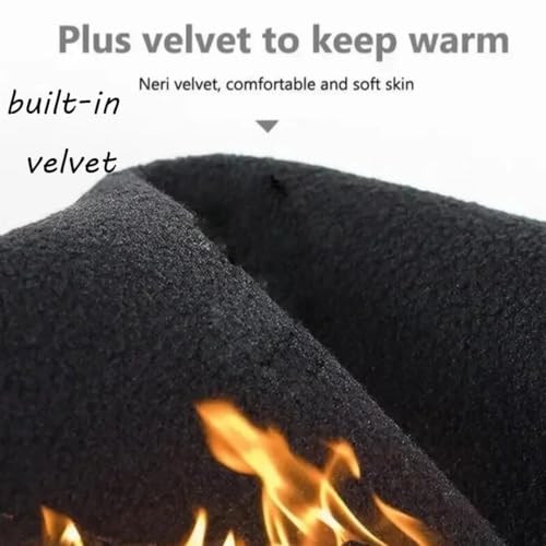 TsuvyXeg Winter Gloves Men Sports Warm Fleece Touch Screen Full Fingers Gloves Cycling Driving Running Motorcycle Ski Outdoor Windproof (Black, X-Large)