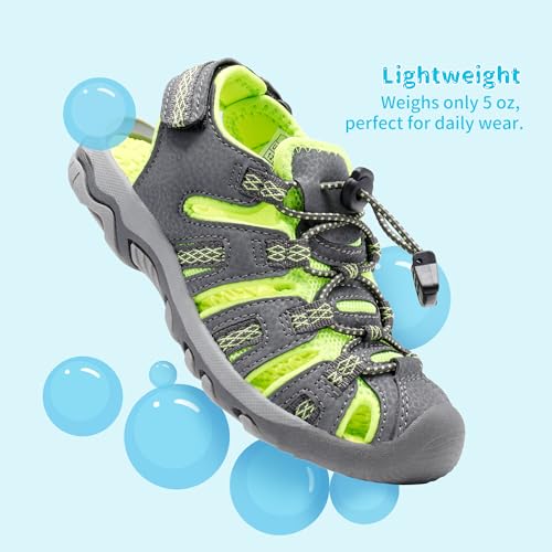 Image of DREAM PAIRS Boys Girls Summer Outdoor Athletic Sport Sandals Walking Water Hiking Hook and Loop Adjustable Multicolor for Toddler /Little /Big Kids