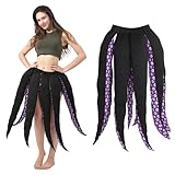 Women Halloween Costume Sea Witch Costume Purple Octopuss Dress for Halloween Cosplay