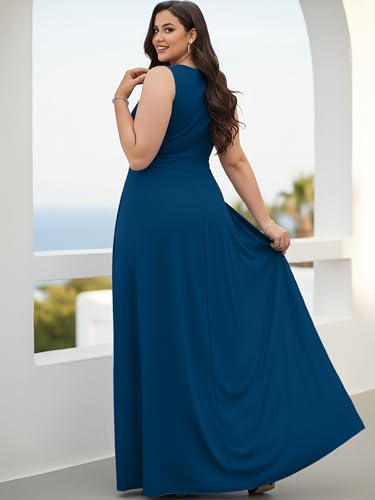 Image of KOH KOH Womens Sleeveless Flattering Dressy Long Pant Cape Elegant Jumpsuit