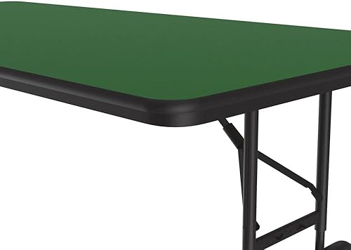 Miniatura 93 de Correll - Mesa plegable de altura ajustable y resistente, parte superior laminada de alta presión, fabricada en Estados Unidos, delantal de acero