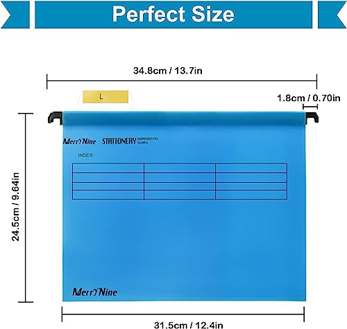 MerryNine A4-Hängemappen,Polypropylen-Aktenschrank, Hängemappen mit Tabs und Karteneinsätzen, für Schule, Zuhause, Arbeit, Büro, Organisation (1, Mischfarbe)