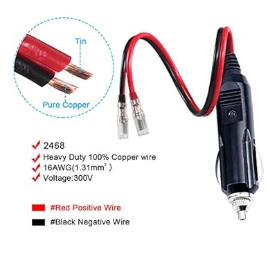 Buy 2 Pack 12v 12volt Replacement Cigarette Lighter Male Plug With Leads Car Adapter Dc Battery Charger Kit Connectors Cigar Plugs Power Supply Accessories Heavy Duty Cord Auto Cable Led Light