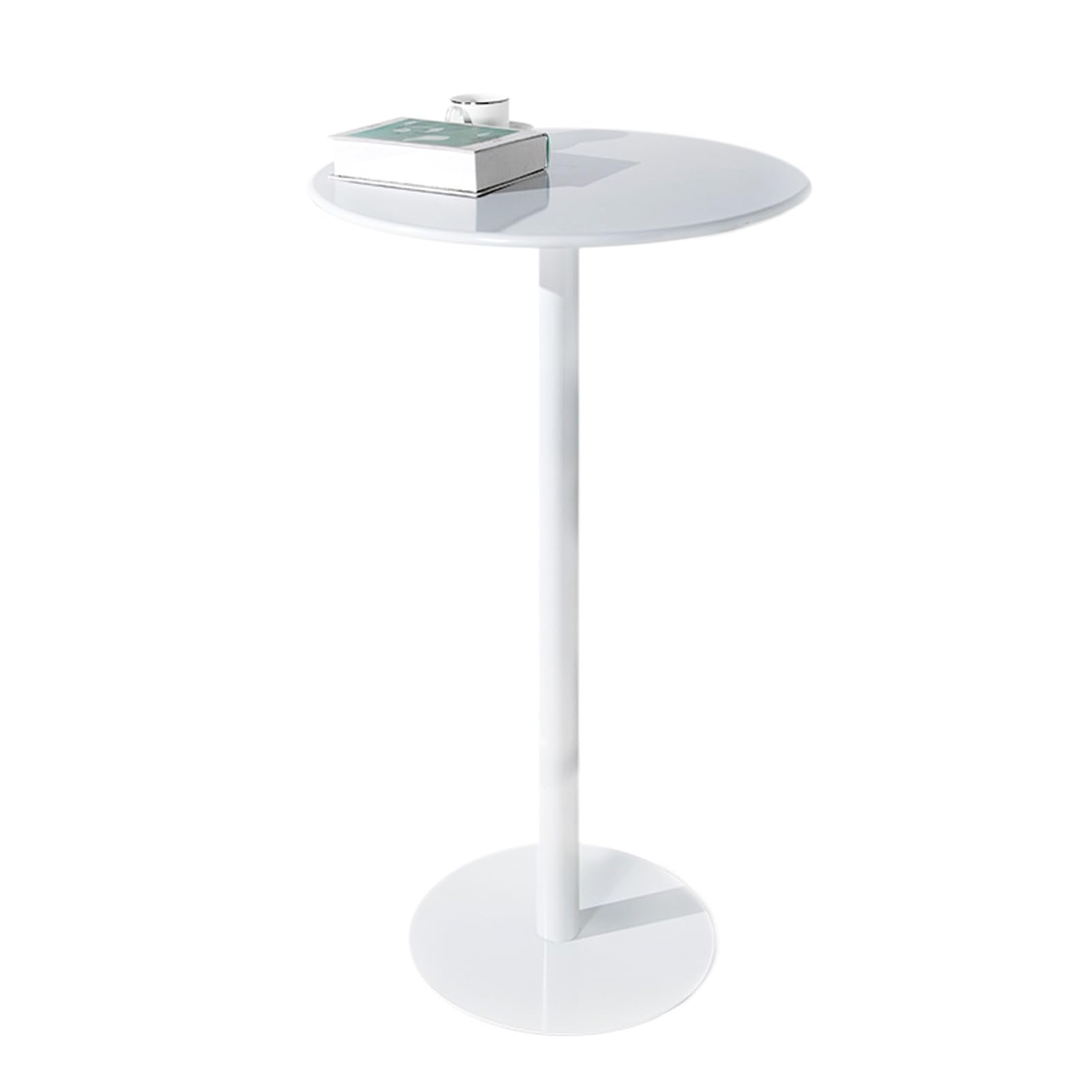SWENEEN Bistro Table Round Bar Table, Bistro Pub Tables, Modern Style High Top Cocktail Tables, Freestanding Breakfast Desk, White Coffee Table For Dining, Work, Study,40x40x50cm