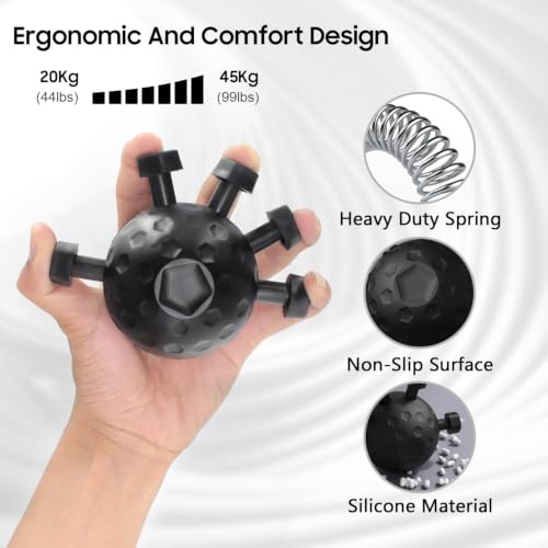Image of Zephorus Hand Grip Strengthener,Ultimate Finger Exerciser Strength Trainer Exercise Ball Hand Strengthener Hand Balls Workout Equipment for Men & Women (Finger Exerciser)