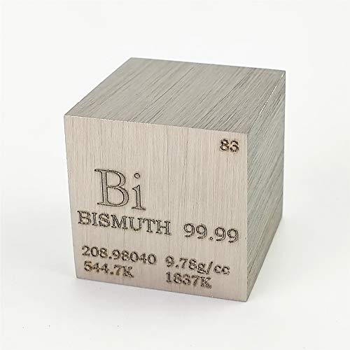 Cube Bismuth gravé tableau périodique 160g métal pur pour enseignement