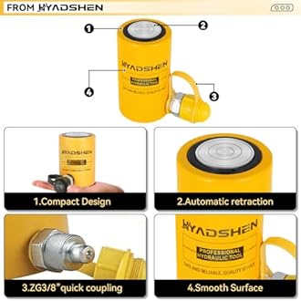 50 ton Hydraulic Cylinder Jack Sets Porta Power Ram Jack Kit with CP-700 Hydraulic Hand Pump, 2” Stroke Hydraulic Cylinder Jack Single Acting Lifting Cylinder Retract Automatically