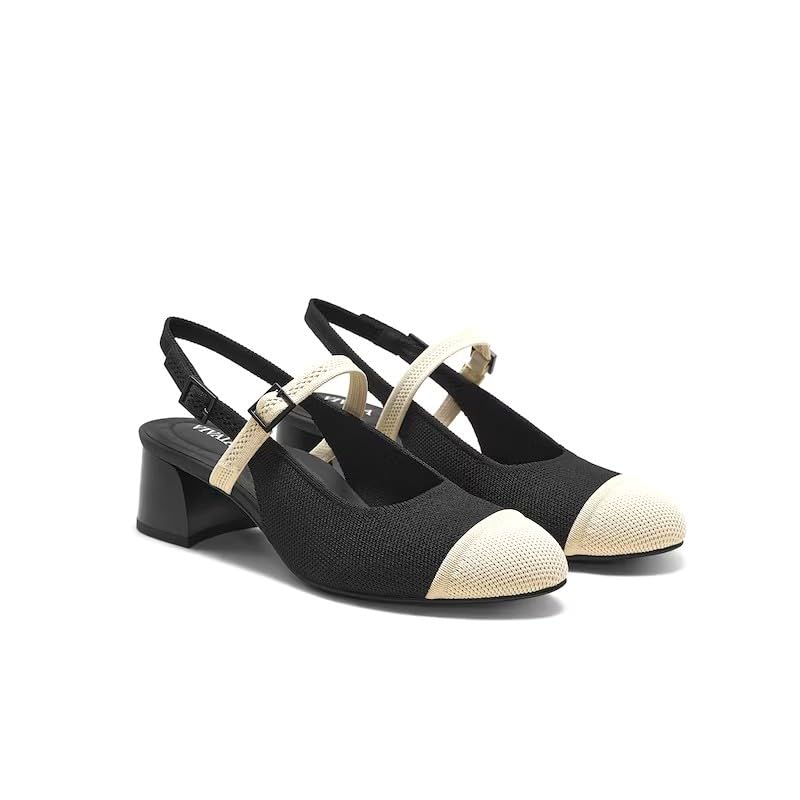 VIVAIA Juliana Almond-Toe Slingback Mary-Jane Sandals Arch Support Adaptive Fit Strap