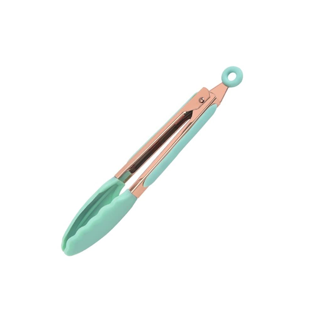 Pinza da Cucina 1pc in Acciaio Inox con Punta in Silicone Cucina Cibo Barbecue pinze da Cucina Barbecue Morsetto Grill pinze Antiaderente (Verde)
