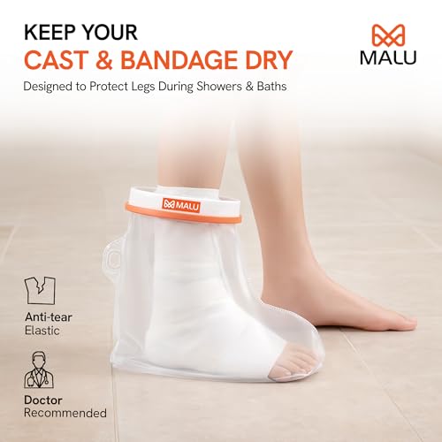 Image of 100% Waterproof Foot Cast Cover for Shower & Bath | Resuable Kids Cast Protector | Cast Covers for Shower Foot | Waterproof Shield for Showering After Surgery