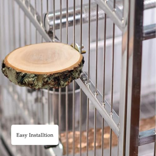 Image of Hamiledyi Wood Bird Perch 4PCS Natural Wooden Stand Platform Parrot Cage Accessories for Budgie Conure Parrot Parakeet Cockatiel Lovebird