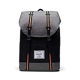 Herschel Retreat Backpack, Black Grid/Gargoyle/Sun Orange, One Size