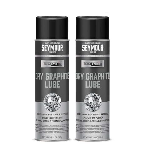 620-1506 Seymour Tool-Crib Dry Graphite Lubricant 14 oz 2-Pack | Dry Film Lube for Metal Locks Hinges & Industrial Equipment