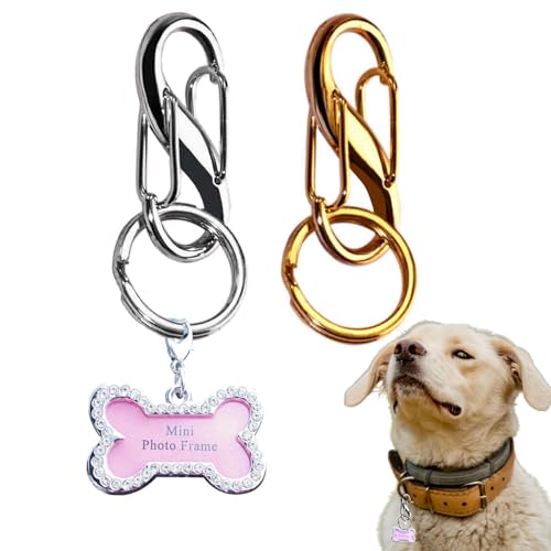 2-Pack-Dog-Tag-Clips-Stainless-Steel-Double-Opening-Pet-Tag-Quick-Clip-with-Tag-Ring-Bone-Shape-Dog-ID-Tag-Metal-Pet-Nametag-Holder-for-Dog-Cat-Collars-Harnesses - Cucciolini Doodles   2-Pack-Dog-Tag-Clips-Stainless-Steel-Double-Opening-Pet-Tag-Quick-Clip-with-Tag-Ring-Bone-Shape-Dog-ID-Tag-Metal-Pet-Nametag-Holder-for-Dog-Cat-Collars-Harnesses