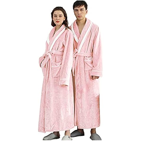 Ydsxlp Unisex Terry Towelling House Coat with Hood Cotton Sauna Gown with Hood Women Men Terry Coat Dressing Gown, C Pink, XXXL Cover