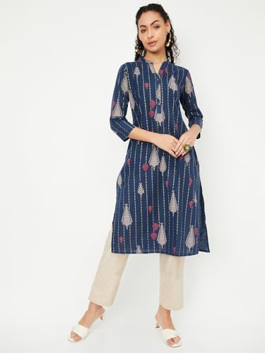 Image of Max Women's Cotton Blend Regular Fit Casual Kurta