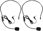 VOVIGGOL 2Pcs Microphone casque Mic, Boom filaire flexible pour amplificateur de voix, 3.5mm Connecteur Jack casque Microphone pour Chant, Parler, Enseignants, Coachs, Présentations, Seniors et plus encore