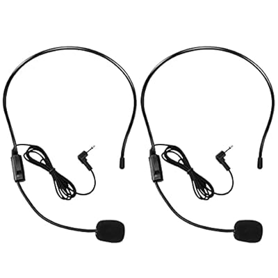 2Pcs Micrófono de Diadema, Boom Flexible con Cable para Amplificador de Voz, Micrófono de Diadema con Conector Jack de 3.5mm para Cantar, Hablar, Profesores, Entrenadores, Presentaciones y Más | Ya disponible en tu tienda friki favorita! En mundofriki.es!
