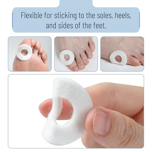 Image of Dr. JK- Felt Callus Pads, 72 pcs, White Round Callus Cushions for Feet, Adhesive Corn Cushions for Feet