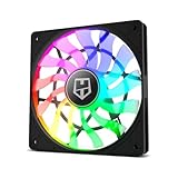 NOX XTREME PRODUCTS HUMMER SLIM FAN – Ventilador para caja PC 120 mm, LED ARGB, 13 aspas translúcidas, diseño silencioso super slim, rodamientos hidráulicos, esquinas con soporte de goma, color negro