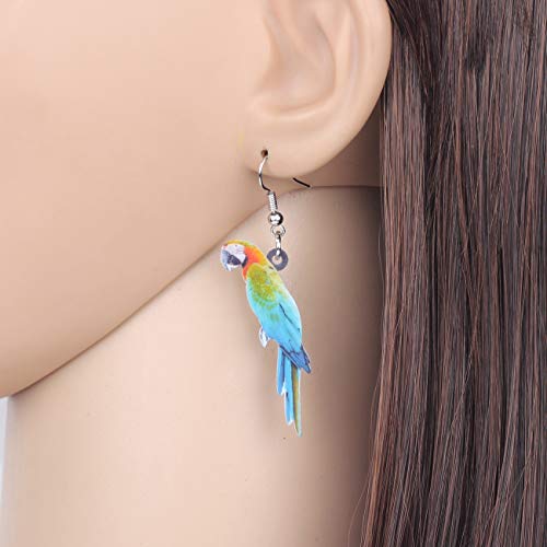 NEWEI Acrylic Cute Macaw Parrot Bird Earrings Dangle For Women Animals Jewelry Gifts Charms Hawaii Accessories2